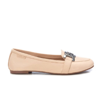 Carmelavoor vrouwen. 16049904-NUDE Leren ballerina's 160499 nude (40), Leer, Plat, Geen, Casual, Klassiek
