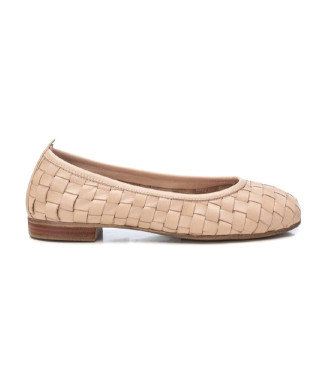 Carmelavoor vrouwen. 16166201-BEIGE Ballerina's 161662 beige (36), Leer, Bruin, Plat, Geen, Casual, Klassiek