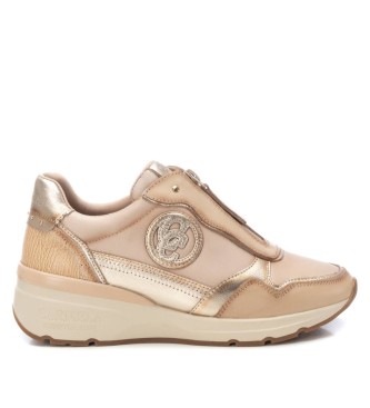 Carmela para mujer. 16183003-HIELO Zapatillas de piel 161830 beige (37), 1 a 3cm, Cordones, Casual