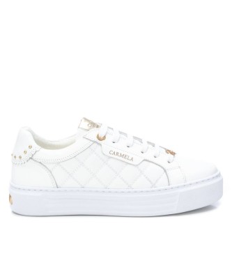 Carmela para mujer. 16193403-BLANCO Zapatillas de piel 161934 blanco (36), Plano, Cordones, Casual