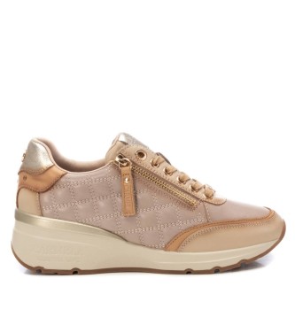 Carmela para mujer. 16195404-BEIGE Zapatillas de piel 161954 beige (37), Plano, 3 a 5cm, Cordones, Casual
