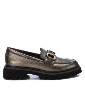 Carmela para mujer. 16199101-PLOMO Mocasines de piel 161991 plateado (38), Plata, Plano, Ninguno, Casual