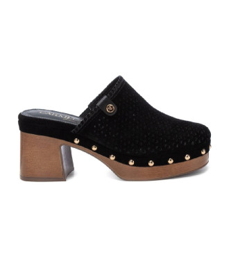 Carmelavoor vrouwen. 16222004-NEGRO Leren klompen 162220 zwart (39), Leer, 5 tot 8 cm, Geen, Casual