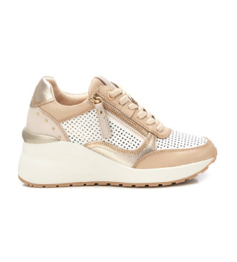 Carmela para mujer. 16226602-BEIGE Zapatillas de piel 162266 beige (41), 5 a 8cm, Cordones, Cremallera, Casual