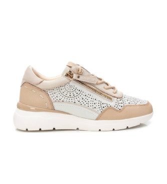 Carmela para mujer. 16227402-BEIGE Zapatillas de piel 162274 beige (41), Plano, Cordones, Cremallera, Casual