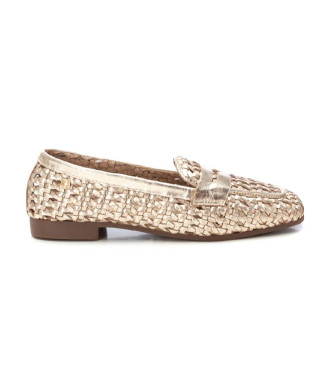 Carmela para mujer. 16241003-ORO Mocasines de piel 162410 dorado (40), Plano, Ninguno, Casual