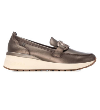 Carmela para mujer. 16252303-BRONCE Mocasines de piel 162523 dorado (37), Plano, Ninguno, Casual