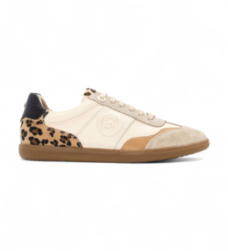 Carmela para mujer. 16264001-BEIGE Zapatillas de Piel 162640 beige (36), Plano, Cordones, Casual