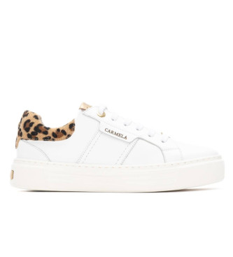 Carmela para mujer. 16269601-BLANCO Zapatillas de piel 162696 (36), Plano, Cordones, Casual