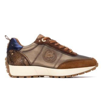 Carmela para mujer. 16269901-CAMEL Zapatillas de piel 162699 marrón (39), Plano, Cordones, Casual