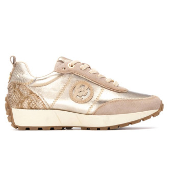 Carmela para mujer. 16269902-BEIGE Zapatillas de piel 162699 beige (38), Plano, Cordones, Casual