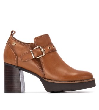 Carmela para mujer. 16270402-CAMEL Botines de piel 162704 marrón (37), 3 a 5cm, Cremallera, Casual