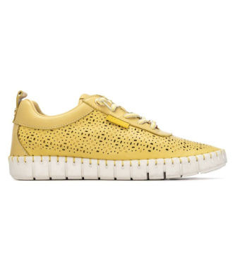 Carmela para mujer. 16309908-AMARILLO Zapatillas de Piel 163099 amarillo (39), Plano, Cordones, Casual