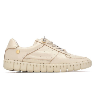 Carmela para mujer. 16310202-BEIGE Zapatillas de Piel 163102 beige (41), Plano, Cordones, Casual