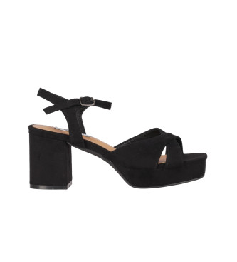 Chika10 para mujer. FLORA 22 Sandalias Flora 22 negro -Altura tacón 7cm- (39), Tela, 5 a 8cm, Hebilla, Casual, Fiesta, Chika10 outlet 2024.