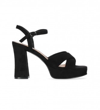 Chika10 para mujer. JOLIE 04 Sandalias Jolie 04 Negro -Altura tacón 11cm- (36), Tela, más de 10cm, Hebilla, Casual, Fiesta, Chika10 outlet 2