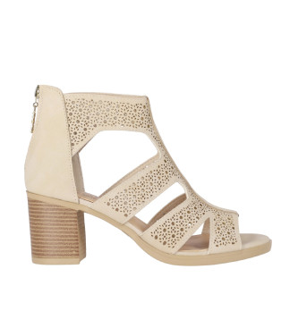 Chika10 para mujer. ROSALINDA 03 Sandalias Rosalinda 03 beige -Altura tacón 7cm- (37), 5 a 8cm, Cremallera, Casual, Chika10 outlet 2024.