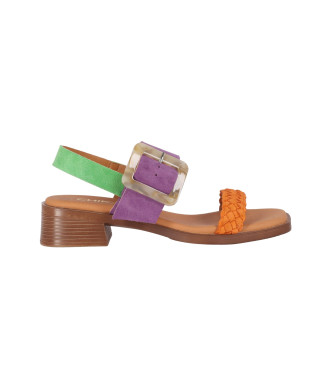 Chika10 para mujer. BINKA 01 Sandalias de Piel Binka 01 lila (39), Plano, 1 a 3cm, Hebilla, Casual, Chika10 outlet 2024.