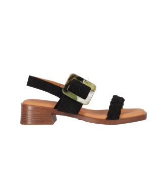 Chika10 para mujer. BINKA 01 Sandalias de Piel Binka 01 negro (37), Plano, 1 a 3cm, Hebilla, Casual, Chika10 outlet 2024.