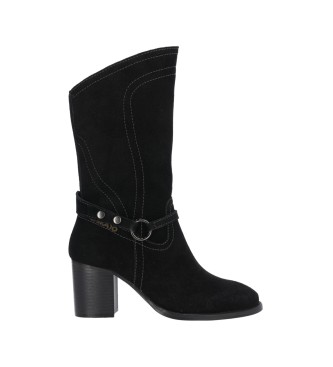 Chika10 para mulher. Botas de couro Spur 05 preto Chika10