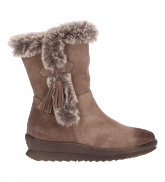 Chika10 para mulher. Botins em pele Nacha 05 Taupe Chika10