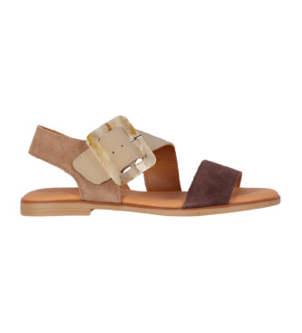 Chika10 para mujer. NAIRA 20 Sandalias de piel Naira 20 Marron (41), Marrón, Plano, 1 a 3cm, Casual, Chika10 outlet 2024.