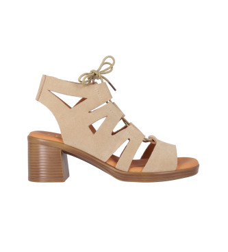 Chika10 para mujer. NEW GOTICA 05 Sandalias de Piel New Gotica 05 beige (38), 3 a 5cm, Cordones, Casual, Chika10 outlet 2024.