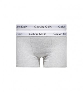 Calvin Klein para niño. B70B792000 Pack de 2 boxers Trunk Modern Cotton gris, blanco (12/14años= 152/164cm), Casual, Algodón, Elastano, moda