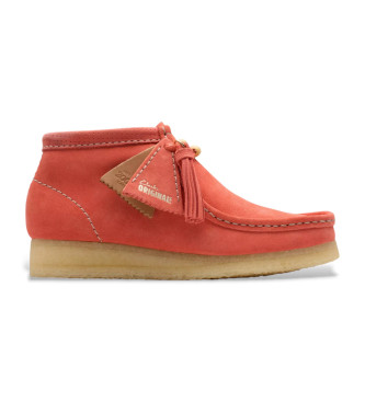 Clarks para mulher. 26181112 Botas de couro coral Wallabee (39), Plano, Camurça, Cordão, Casual
