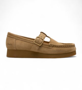 Clarks para mujer. 26183152 Zapatos de piel Wallabee marrón (41), 1 a 3cm, Ante, Hebilla, Casual