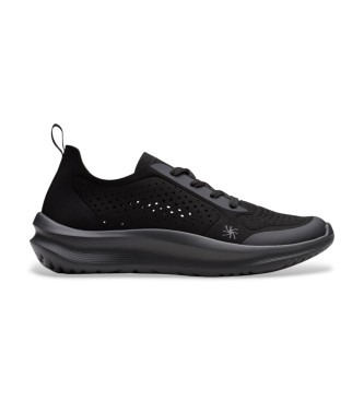 Clarks para mujer. 26184291 Zapatillas de Piel Solevana Tie negro (38), Plano, Cordones, Casual