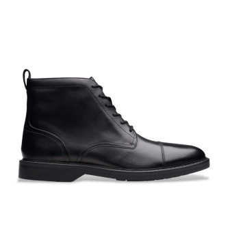 Clarks para hombre. 26179732 Botines de Piel Aldwin Cap negro (44), Plano, Cordones, Cremallera, Casual