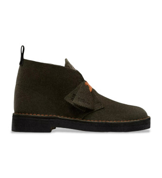 Clarks para hombre. 26182778 Botines de piel Desert Loden verde (44), Plano, Ante, Cordones, Casual