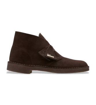 Clarks para hombre. 26179170 Botines de piel Desert marrón (43), Plano, Ante, Cordones, Casual