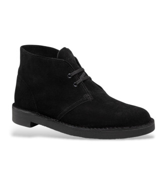 Clarks para hombre. 26153527 Botines de piel Desert negro (43), Plano, Cordones, Casual