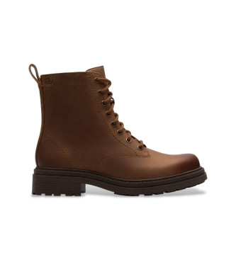 Clarks para mujer. 26182898 Botines de Piel Orinoco3 Style marrón (41), Plano, 1 a 3cm, Cremallera, Casual
