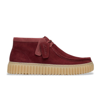 Clarksvoor mannen. 26183423 Torhill Hi leren enkellaarsjes kastanjebruin (41.5), Plat, Veters, Casual, Granaatappel