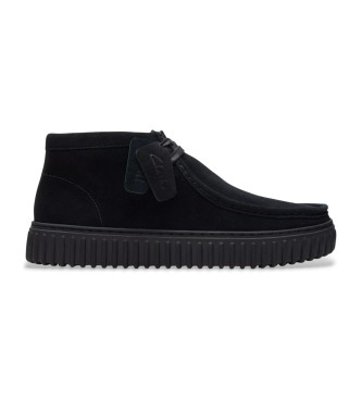 Clarks para hombre. 26173664 Botines de piel Torhill Hi negro (45), Plano, Cordones, Casual
