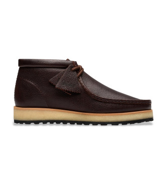 Clarks para hombre. 26183835 Botines de Piel Wallabee Scout marrón (42), Plano, Cordones, Casual