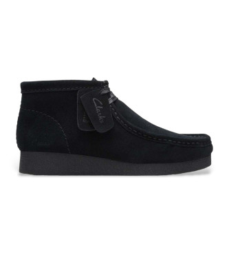 Clarks para mujer. 26174743 Botines de piel Wallabeeevobt negro (36), Plano, Ante, Cordones, Casual, Clarks outlet 2024.