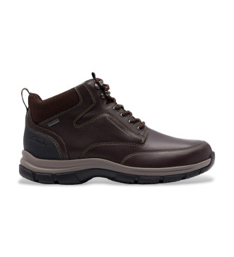 Clarks para hombre. 26184454 Botines de Piel Spypath Hi GTX marrón (44), Plano, Cordones, Casual, Outdoor