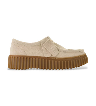 Clarks para mujer. 26183642 Zapatos de Piel Torhill Bee beige (4,5 = 37,5), Plano, Ante, Cordones, Casual