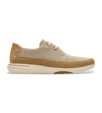 Clarks para hombre. 26181369 Zapatos Easeway Lace marrón (44.5), Beige, Plano, Ante, Cordones, Casual