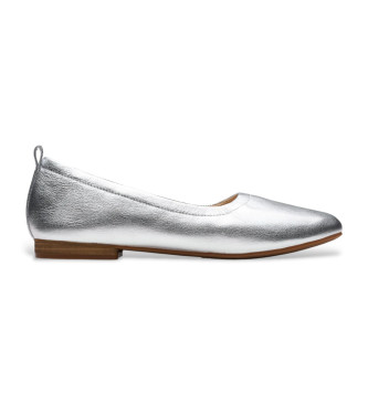 Clarks para mujer. 26181227 Bailarinas de piel Fawna Soft plateado (41), Plata, Plano, Ninguno, Casual