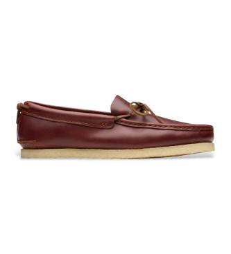 Clarks para hombre. 26181124 Mocasines de piel Godney Mocc burdeos (45), Plano, Cordones, Casual