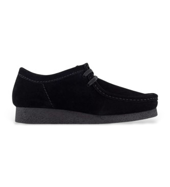 Clarks para hombre. 26172820 Mocasines de piel Wallabeeevo negro (45), Plano, Cordones, Casual
