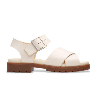 Clarks para mujer. 26181350 Sandalias de piel Orinoco Cross blanco crema (41.5), 1 a 3cm, Hebilla, Casual