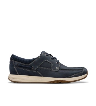 Clarks para hombre. 26176972 Náuticos de piel Sailview Lace (41), Plano, Cordones, Casual