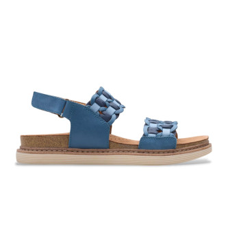 Clarks para mujer. 26181409 Sandalias de piel Arwell Glide azul (36), 3 a 5cm, Velcro, Casual
