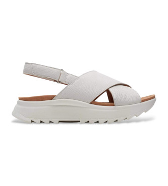 Clarks para mujer. 26171949 Sandalias de piel DashLite Wish blanco (40), 3 a 5cm, Velcro, Casual